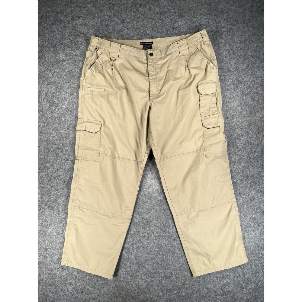 5.11 Tactical Series Pants Mens 44x30 Khaki Ripstop Cargo Pockets Outdoor Hiking